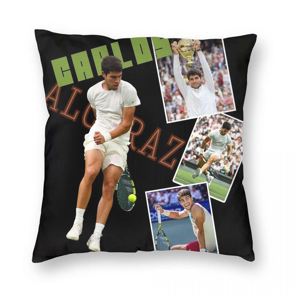 

Carlos Alcaraz Tennis Square Pillowcase Polyester Linen Velvet Printed Zip Decorative Pillow Case Sofa Cushion Cover 12x12Inch