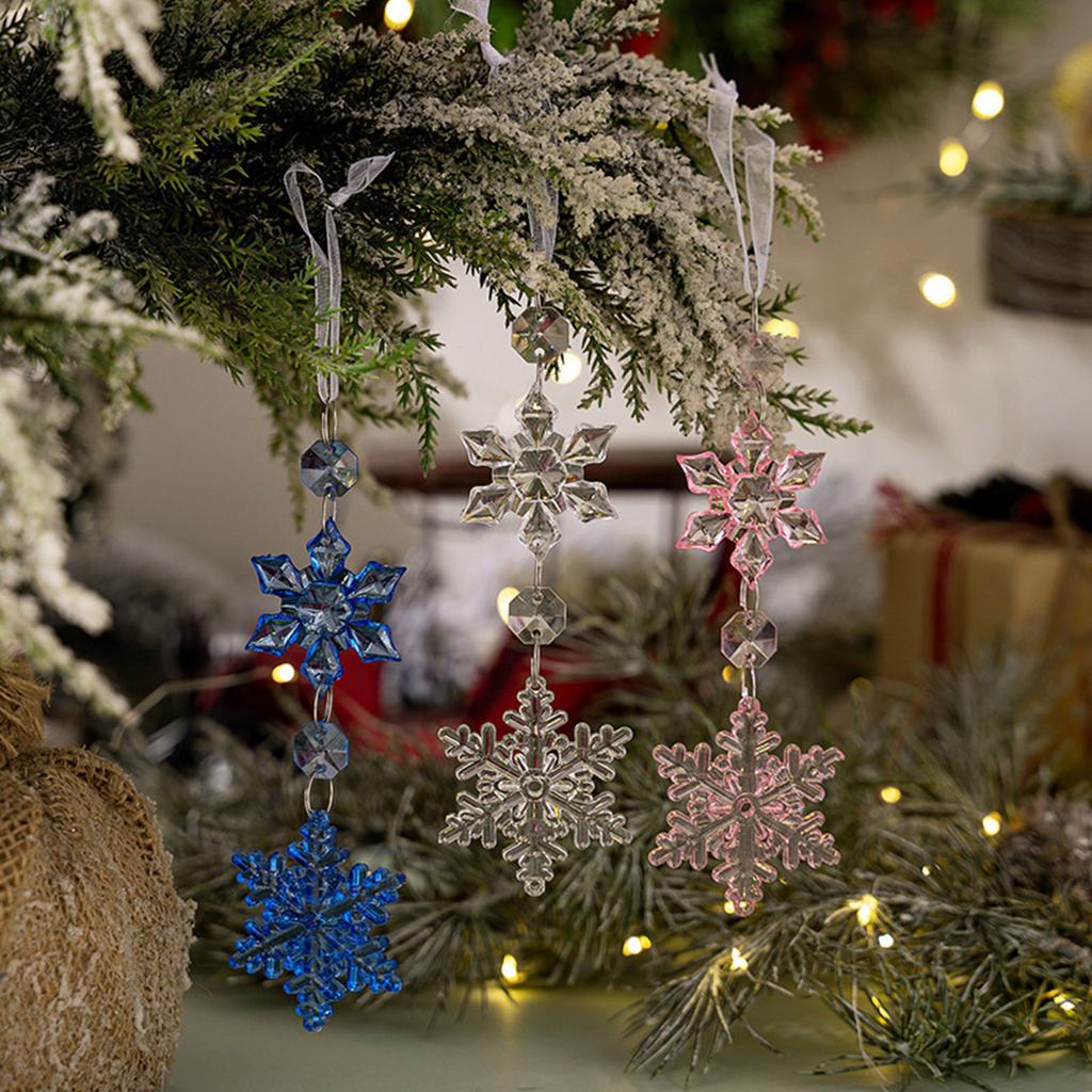 Pack of 4 Creative Snowflake Christmas Decoration Hangings Decoration for Home and Office Holiday Ambiances Daily Use