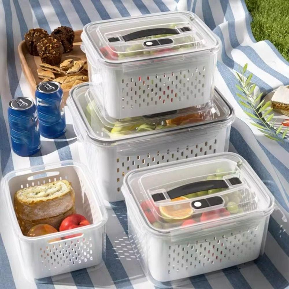 800/1700/3150ML Double-layer Storage Box Large Capacity Fridge Freezer Box