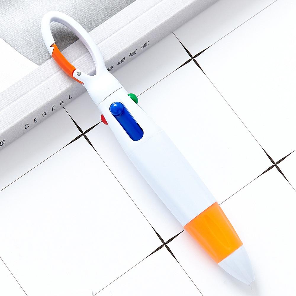 1pcs Press Type Carabiner Buckle Pen Plastic Neutral Pen Portable Ballpoint Pen Students