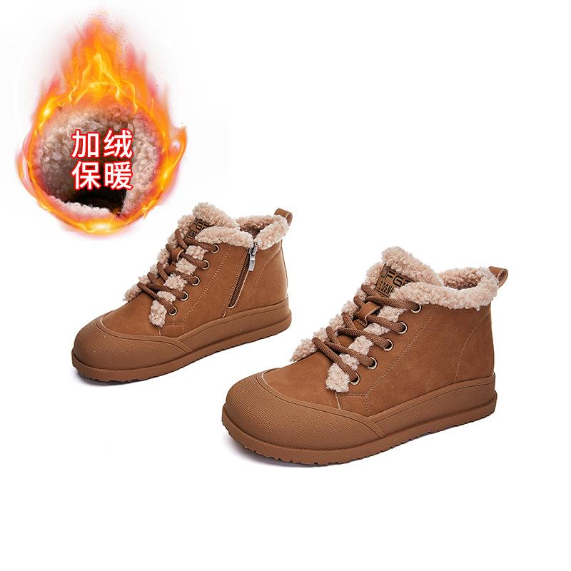 Retro Snow Boots 2025 Winter New Casual Velvet Martin Boots Women's Flat All-match Boots Women's Warm Women's Boots