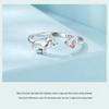 Adjustable Platinum-Plated S925 Sterling Silver Naughty Cat Ring