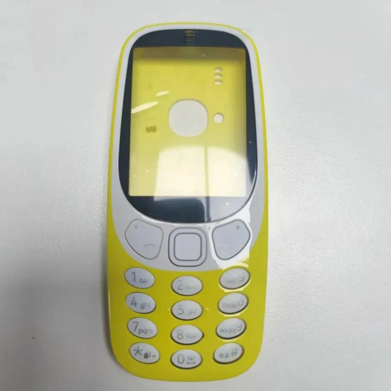 Nokia 3310 İçin Tam Kasa (2G Versiyonu) Yüz Çerçevesi + Arka Kapak Muhafazası İngilizce Klavye ile
