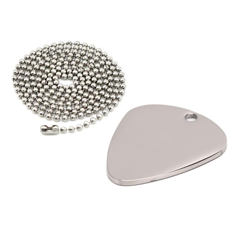 Guitar Pick Silver Necklace Guitar Necklace Neck Picks Guitar Pick With Chain