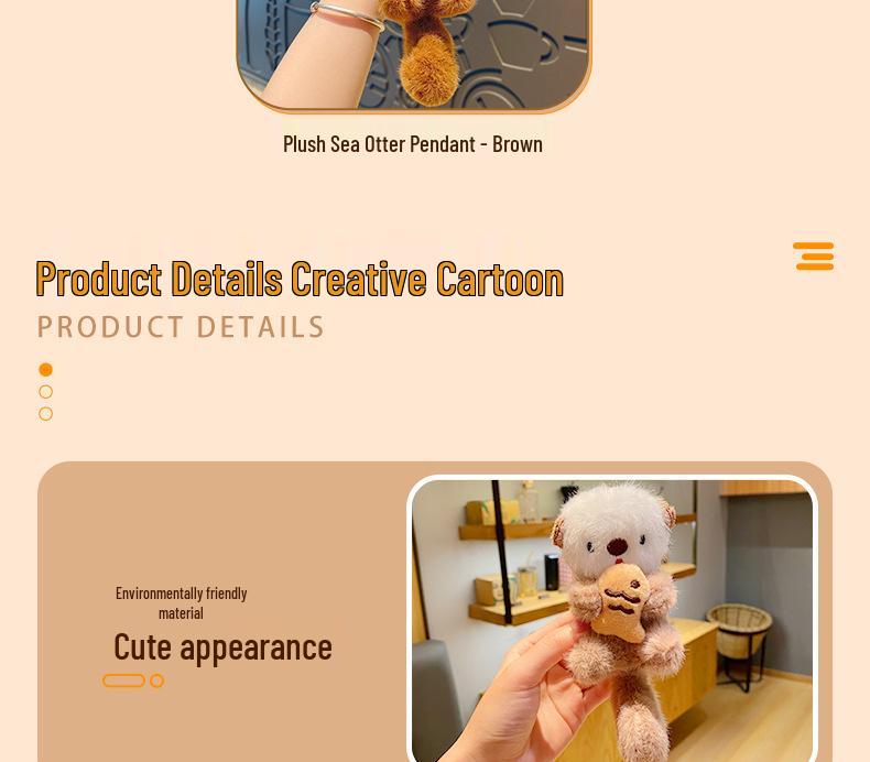 Pingente Chaveiro Fofo de Lontra Marinha de Pelúcia Desenho Animado - Charme de Bolsa Boneca Criativa Presente