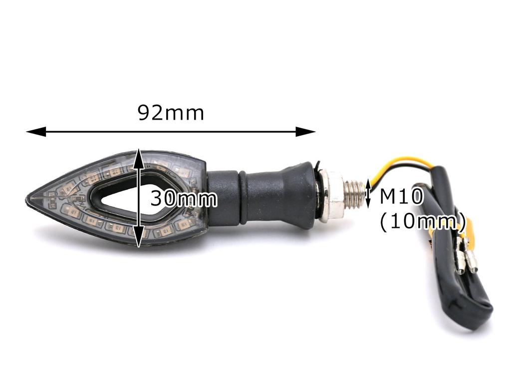 Nakira Motorcycle Turn Signals, Set of 4, Perforated Design, General Purpose Turn Signals, LED KTM Duke Ape, Monkey, Nkr732 (Black)