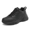 Fashion Comfortable Women Sports Shoes Black Leather Running Womens Sneakers Women Designer Outdoor Walking Shoes Size 41 Thick Sole