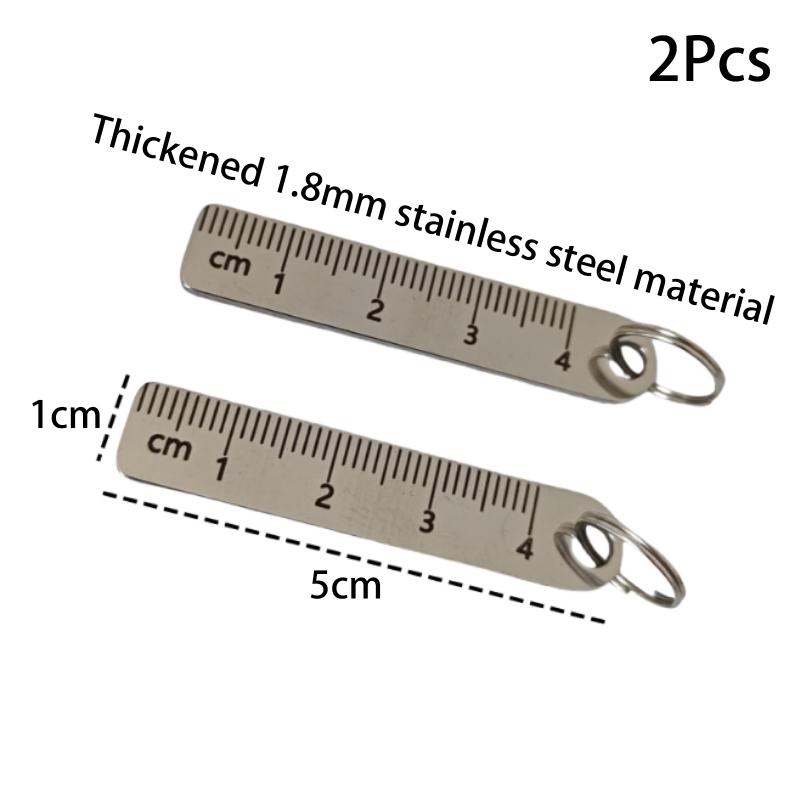 Keychain Stainless Steel Ruler - Compact Measuring Tool for School and Office Essentials (Anti-lose Measure Rule)
