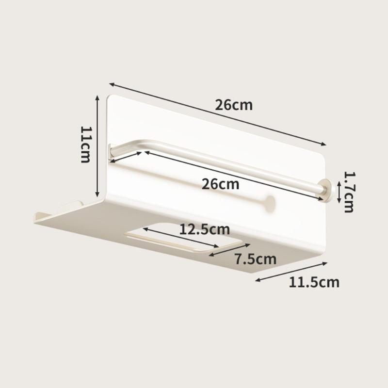 Rustproof Carbon Steel Kitchen Towel Rack With Strong Adhesive Backing Wall Mount Space Saving