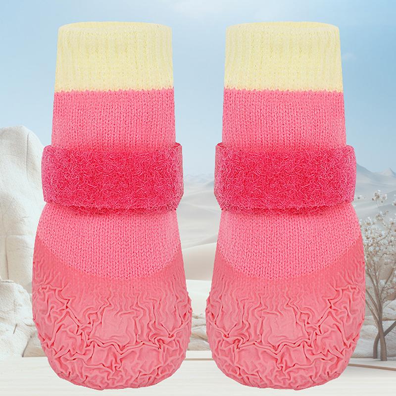 4Pcs/Set Anti-Dirty Adjustable Puppy Mesh Shoes Non-Slip Dog Shoes Wear Resistant Waterproof Dog Foot Cover Pet Supplies