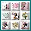 Butterfly Fairy Pillowcase 45cmX45cm Square Sofa Pillow Cover Lucky Tree Cushion
