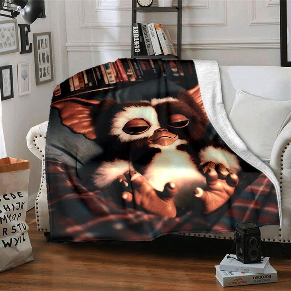 Christmas Giz-mo Candy Cane Flannel Blanket, Soft Polyester, Modern Design, All-Season for Camping, Travel, Gifts for holidays or birthdays