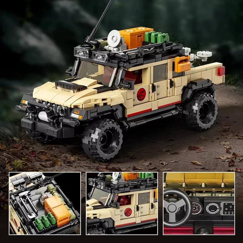 Dinosaur Theme Park Series Classic Off-road Vehicle DIY Assembly Building Block Toy Model Christmas New Year Gifts