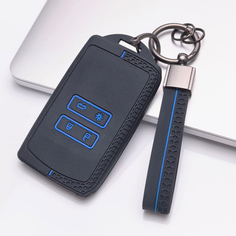 Key Fob Cover for Renault Koleos Kadjar Megane Talisman Espace Clio Scenic with Keychain Anti-Scratch Guard Shockproof Protection Soft Grip Texture
