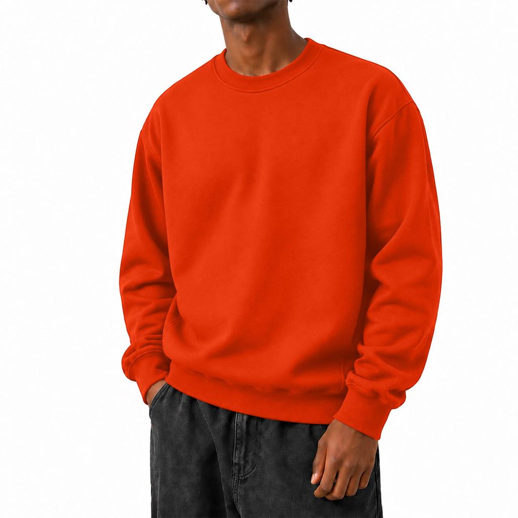 Herren Farbe Lässiger Lockerer Pullover Sweatshirt