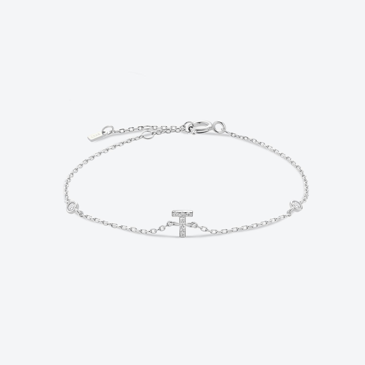 

ANDYWEN 925 Sterling Silver Monogram Letter Bracelet Crystal Luxury CZ Zircon Women Fine Jewelry M
