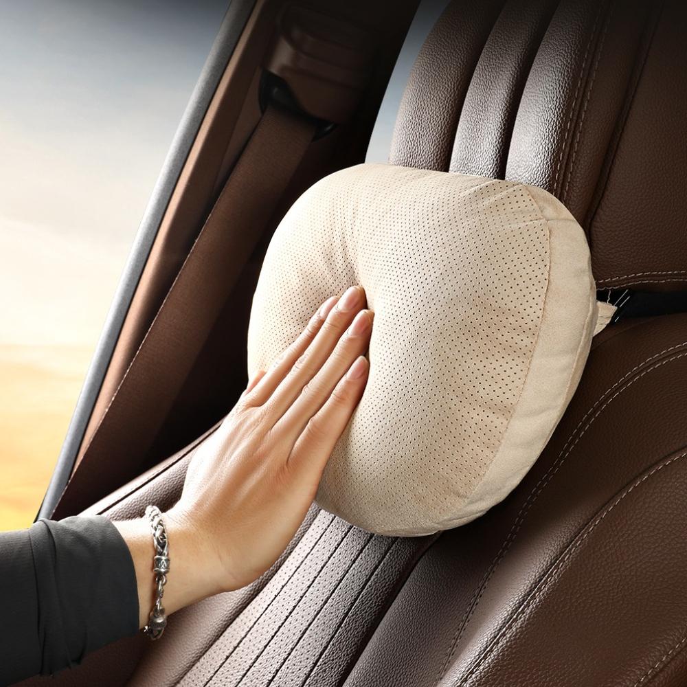 Pernă Respirabilă pentru Tetiere și Zona Lombară a Scaunelor Auto din Piele Velură, Înălțime Reglabilă, Material Premium pentru Confort și Ameliorarea Stresului