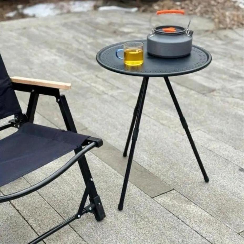 1 Stück Outdoor Kleiner Runder Tisch Camping Klapptisch Tragbarer Verstellbarer Leichter Tisch Angeln Zuhause Campingausrüstung