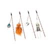 Cat Teaser Stick Halloween Cat Toy New Cat Teaser Stick Pumpkin Ghost Feather Bell Plastic Cat Toy