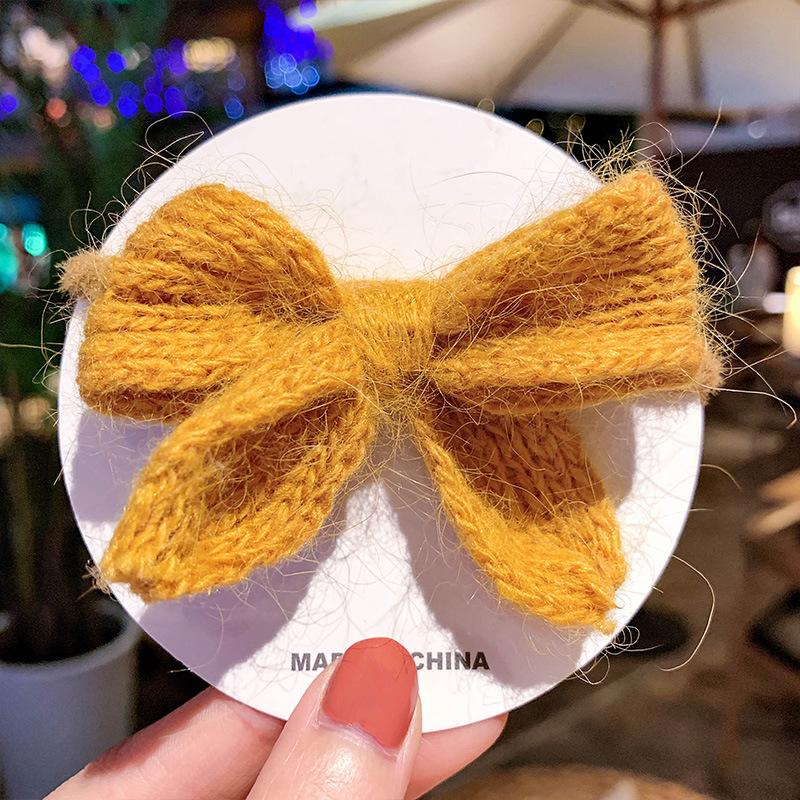 

Корейская повязка для волос с бантом, однотонная вязаная резинка для волос, модные аксессуары для волос для женщин, девушки, головной убор, держатель для хвостика D 4.0cm