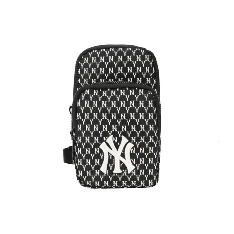 MLB Nylon Fabric Cell Phone Pouch, Shoulder Bag, Crossbody Bag Mini Unisex Black Casual 32BGDK011-50L