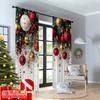 2D flat printing 2pcs Merry Christmas Popular Curtain Red and Gold Ball Pine Branch Snowflake Versatile 100% Polyester Without