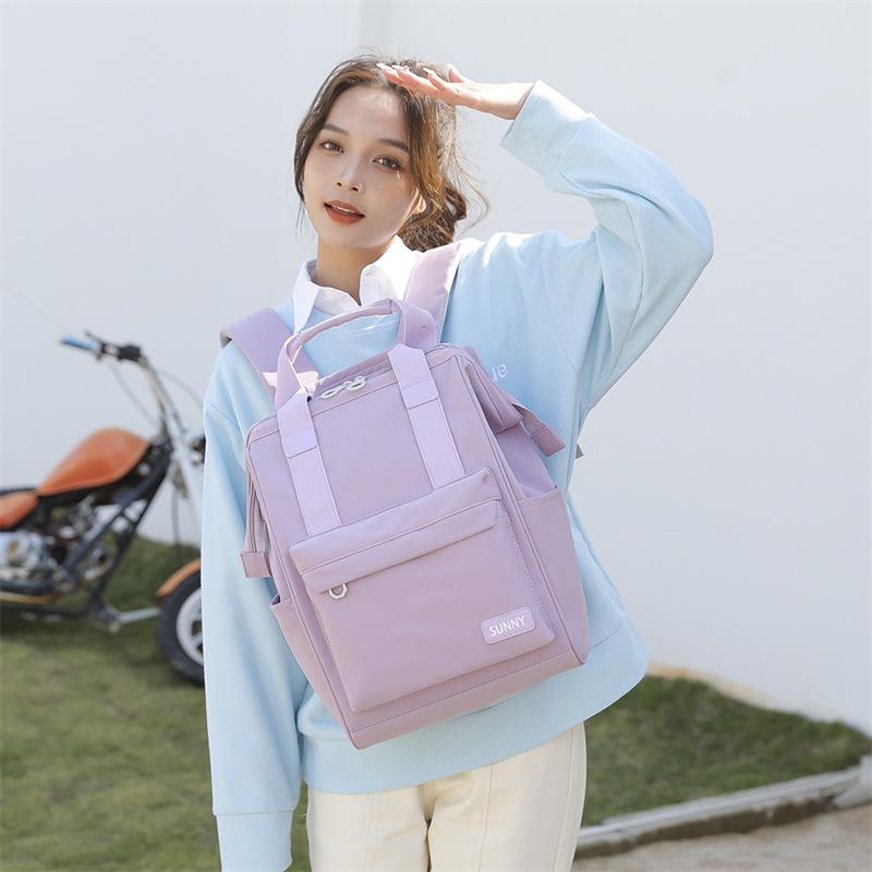 SchoolbagYX New Simple Large Space Backpack Backpack Schoolbag Travel Korean Version High School Student College Student Backpack Mommy Bag