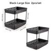 2 Tier Pull Out Plastic Storage Rack Large Capacity Kitchen Cabinet Storage Organizer Drawer Spice Jar Storage Shelves