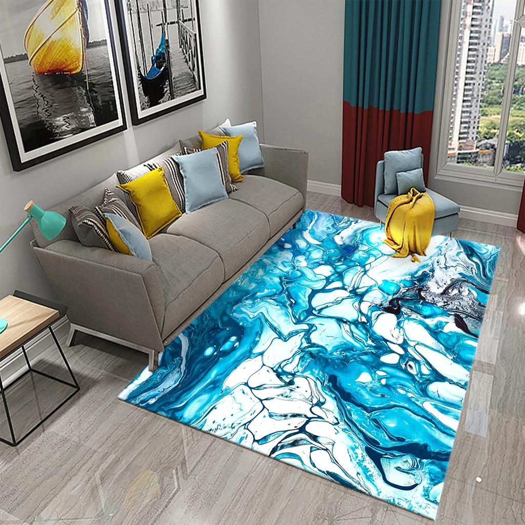 Colorful Marbling Carpet for Bedroom Bathroom Living Room Entryway Rug Non-Slip Rug Floor Carpet Kitchen Entry Rug Home Decor