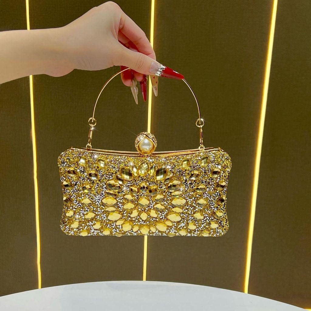 Pochette da sera con decorazione di strass per eventi formali