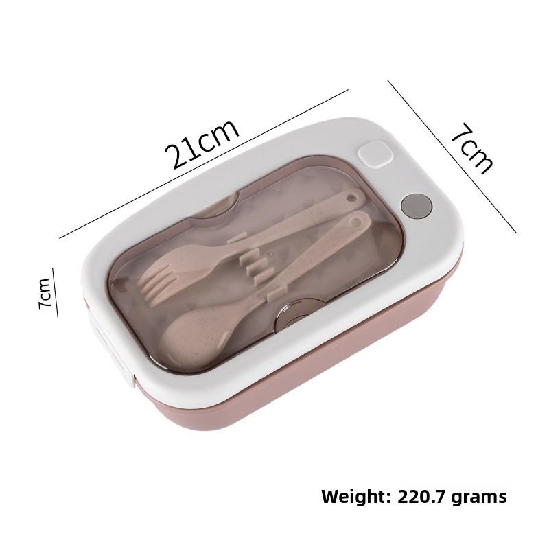 Rectangular Lunchbox with Fork and Spoon Compartments