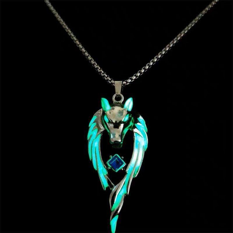 Flame Dragon Wolf King Necklace: Cool Unisex Pendant with Disco Hip-Hop Style