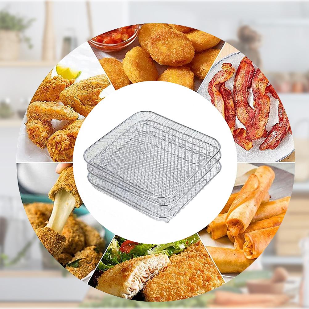 Airfryer-rist kompatibel for Ninja Foodi 8L Rustfritt stål Stabelbar Dehydrator-rist Airfryer