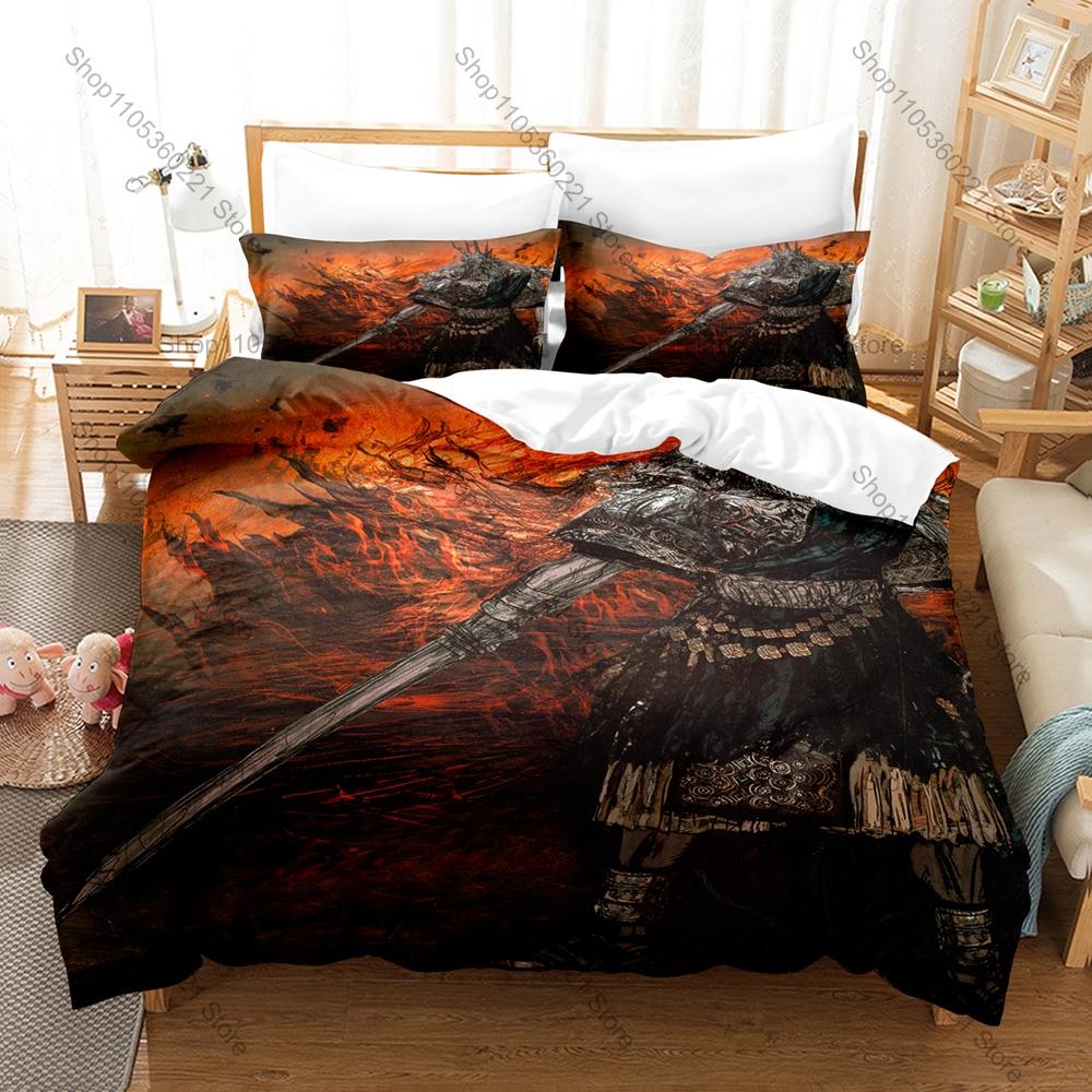 Cool D-Dark Souls Bonfire Undead Knight Soul of Cinder Ornstein Smough Gothic Castle Duvet Cover 2 Pillowcases Game 3pcs Bedding