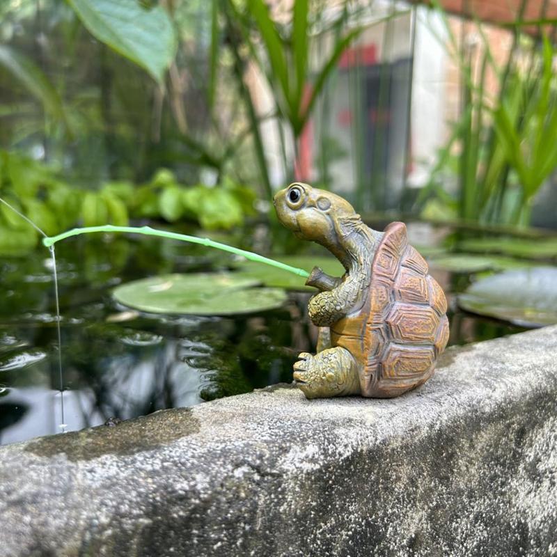 Creative Craft Aquarium Turtle Statue Cute Simulation Turtle Hanging Resin Figurine Animal Sculpture Ornament Home Garden Decor