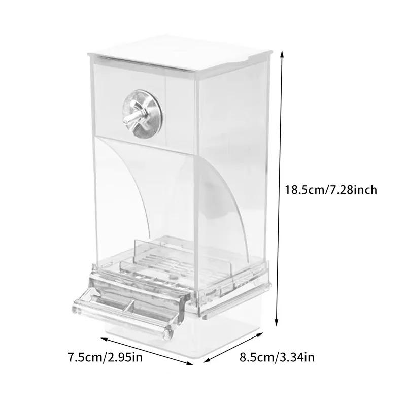 Anti Splash Automatic Parrot Feeder with Transparent Acrylic Design Automatic Allocation of Essential Accessories for Birdcages