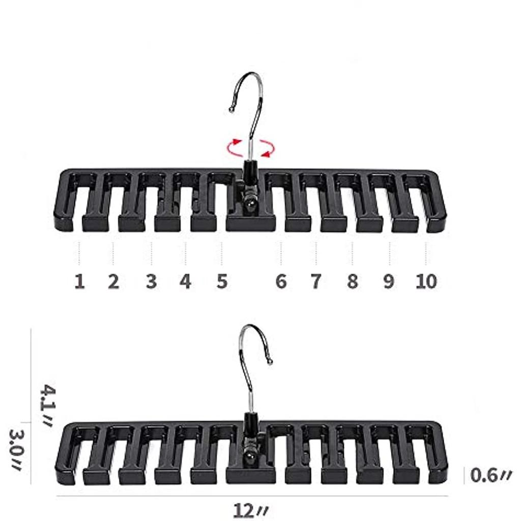 Closet Tie Racks Hangers,Multifunction Scarf Belt Holder Wardrobe Organizer Storage for Men Women Black
