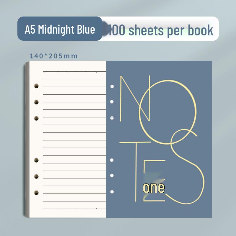 A6 Refillable Notebook: 6-Hole Lined A5 Pages