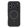(Black) For iPhone 17 Pro Max Case Compatible with MagSafe Liquid Silicone + PC Phone Cover with Camera Touch Control Button