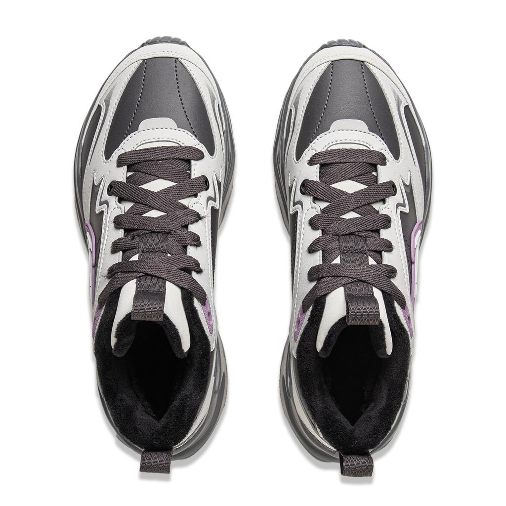 Li Ning LN DEFENDER Cushioning Slip Resistant Abrasion Resistant Height Increasing Mid top Casual Shoes Women's AGCV396-3