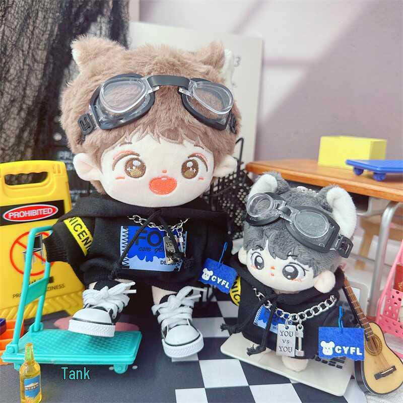 Lässiges Jungenpuppen-Outfit: Baumwollpullover & Brille für 10cm-20cm Puppen