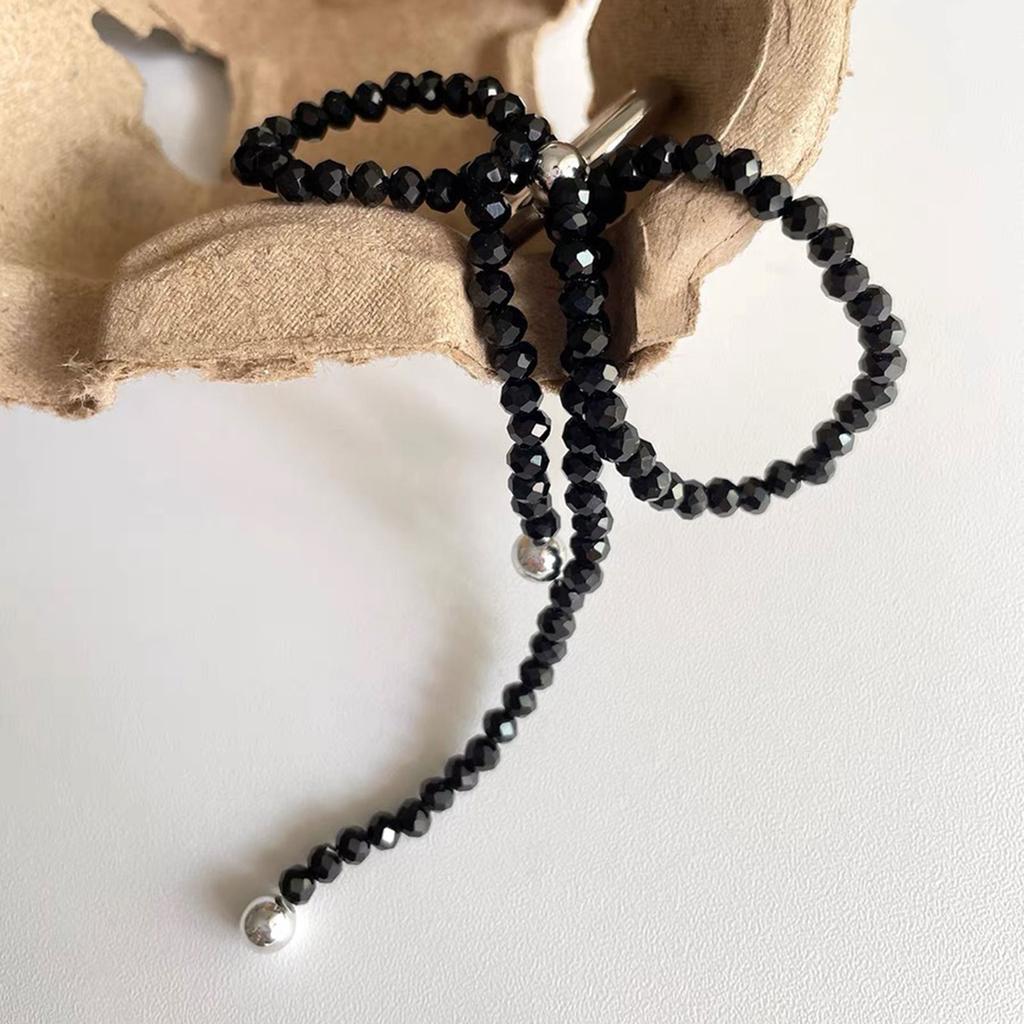 Delicate Keychain with Beaded Bowknot Phone Charm Unique Keyring Cute Pendant for Car Bag Wallet Backpack