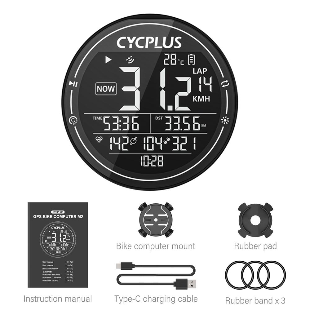 CYCPLUS M2 Accessoires de Vélo GPS Ordinateur de Vélo Sans Fil ANT+ BLE 5.0 Étanche Compteur de Vitesse Vélos Cyclocompteur