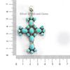 Turquoise Cross Pendant ,Blue Kingman Turquoise Multi Stone Pendant, Wedding Pendant, 925 Sterling Silver Pendant, Gemstone Pendant