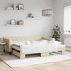 Vidaxl Sofa Rozsuwana Z Materacami, Kremowa, 90X200 Cm, Tkanina