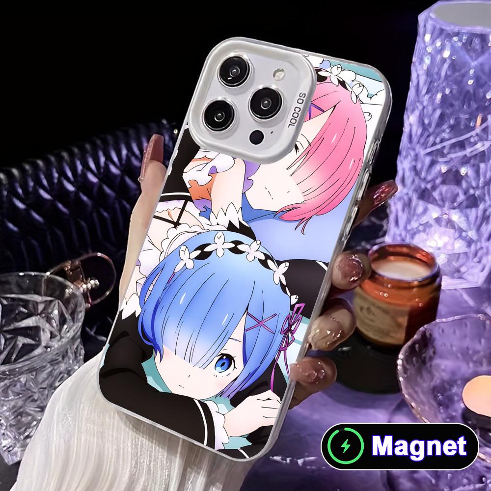 ReZero Rem Ram White Translucent MagSafe Mobile Phone Case for iPhone 17 16 15 14 13 12 11 X XR XS Air Pro Max Plus Cover
