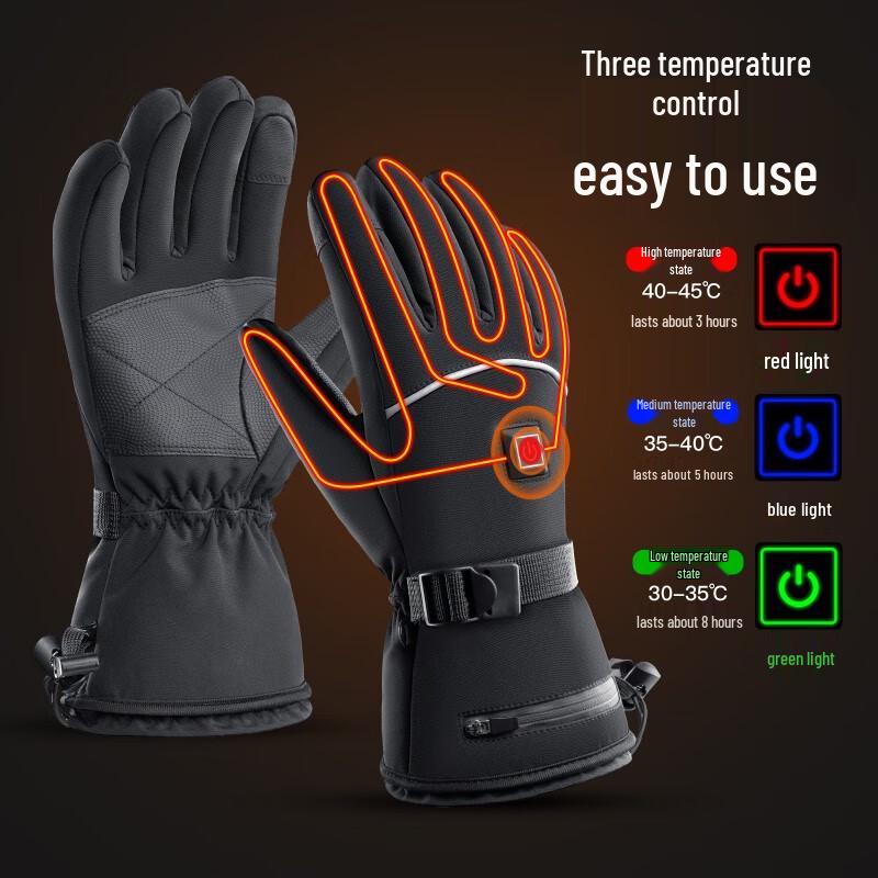 Gants chauffants électriques Lishi pour sports d'hiver