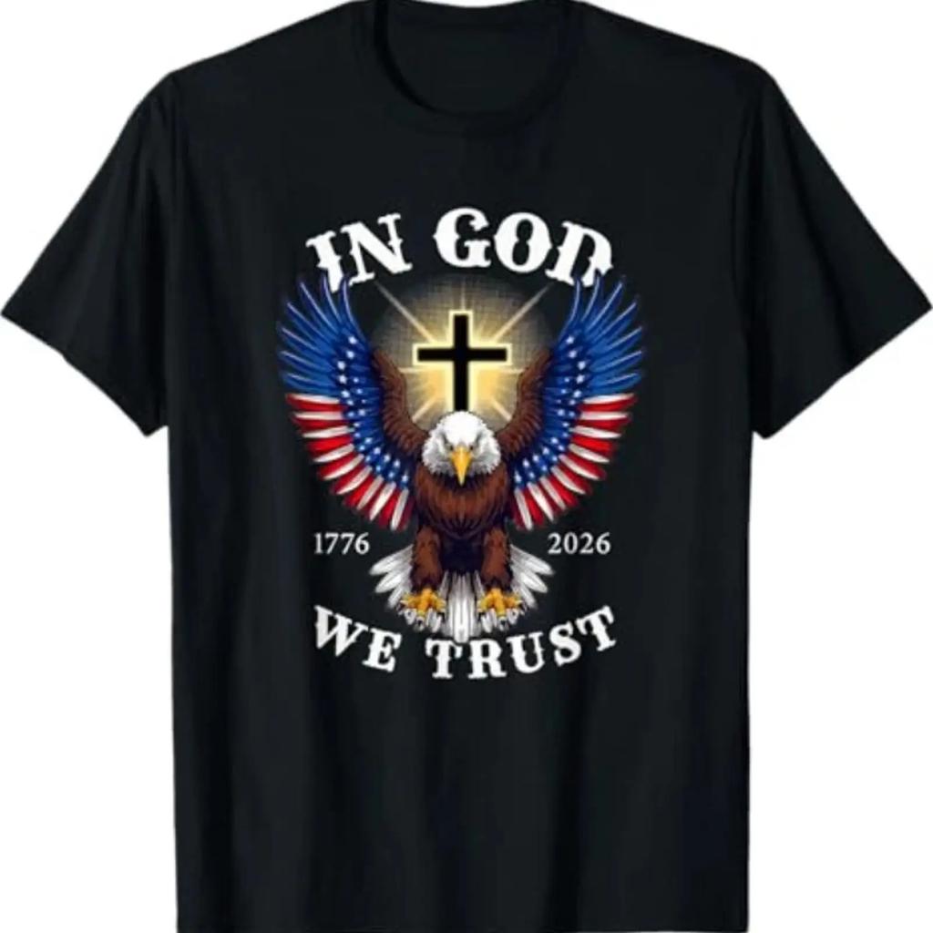 In God We Trust Patriotic Eagle Faith and Freedom T Shirt Casual Unisex Streetwear Designer Cl