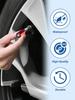 4Pcs Compass Aluminum Alloy Valve Caps, Hex Leak-Proof Tire Valve Covers, Stylish Wheel Hub Accessories