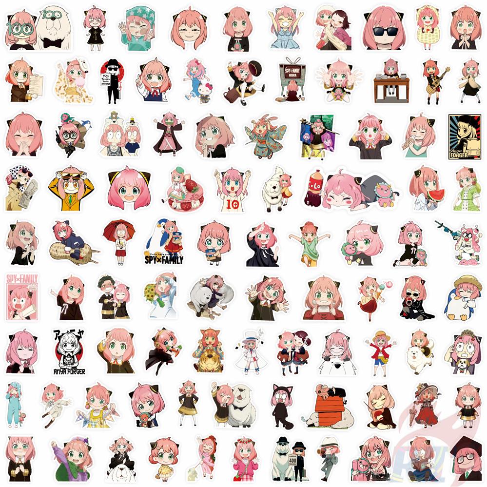 100Pcs/Set Anya Forger Stickers DIY Scrapbooks Album Decor Decals Stickers